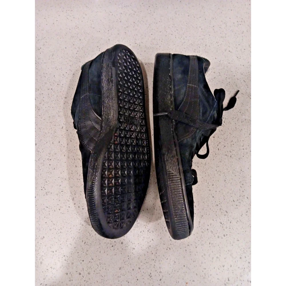 Puma Classic Black Suede Shoe Mens 11.5